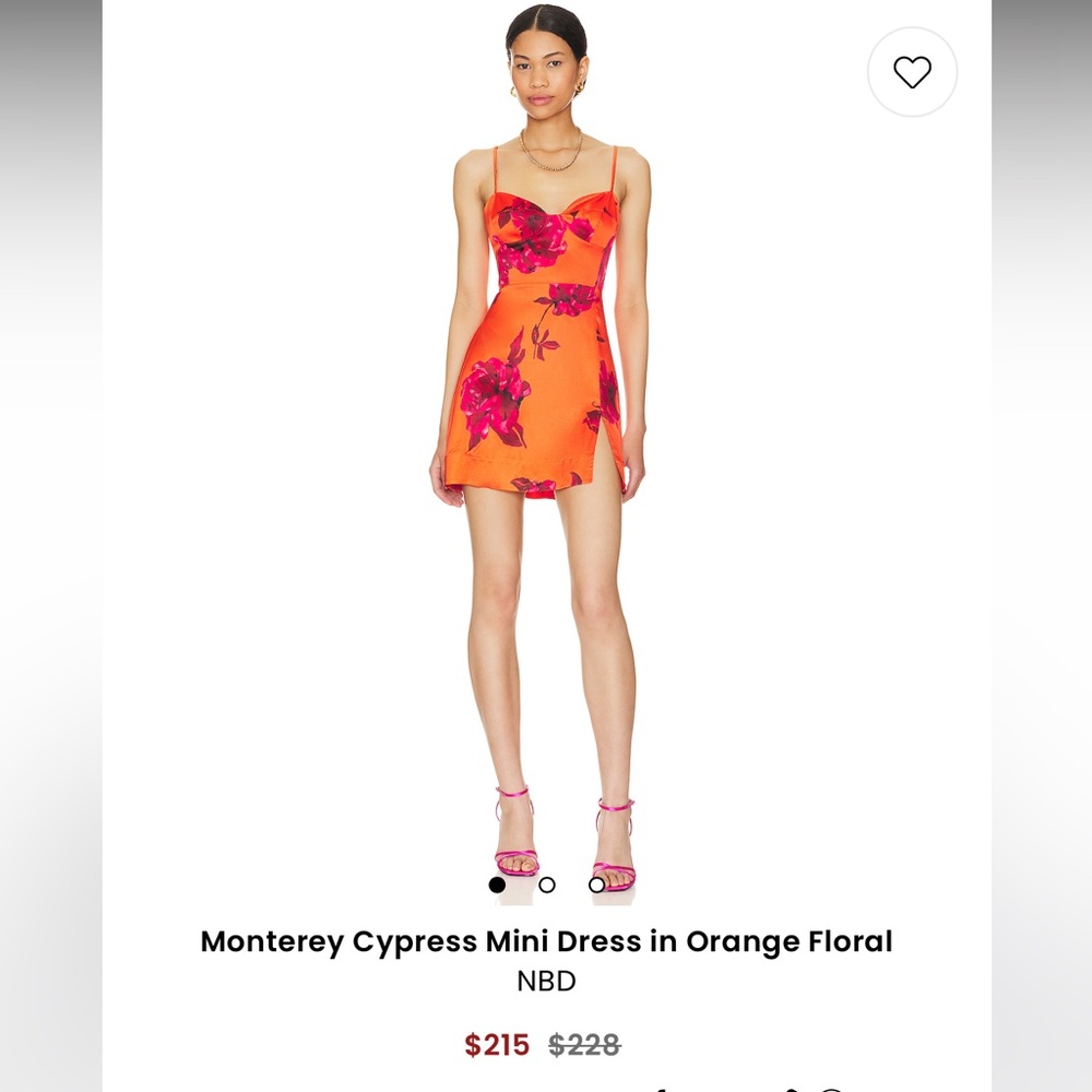 Monterey Cypress mini dress in orange floral